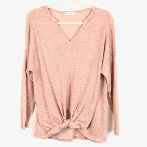 American Threads Pink Rose Long Sleeve Sweater